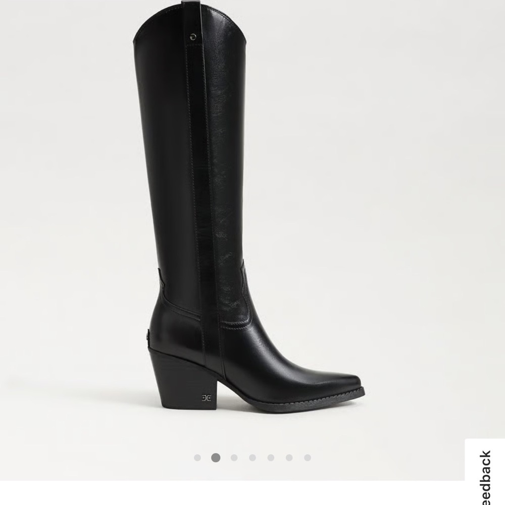 Sam Edelman Black Knee-High Western Block Heel Boot size 10 m - Picture 2 of 11